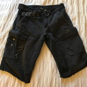 Armani Exchange Cargo Shorts Distressed/Faded BLK